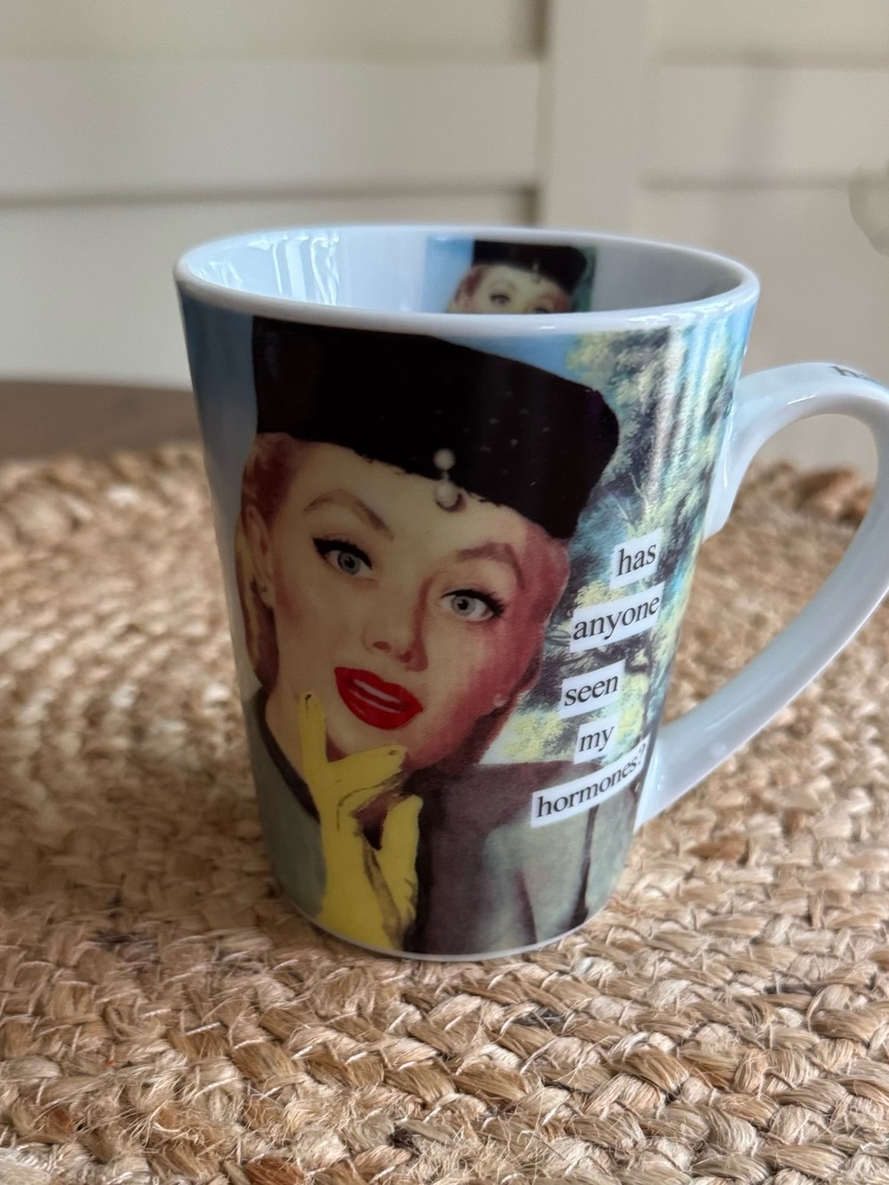 Anne Taintor Retro Portrait Ceramic Coffee Mug “Hormones”